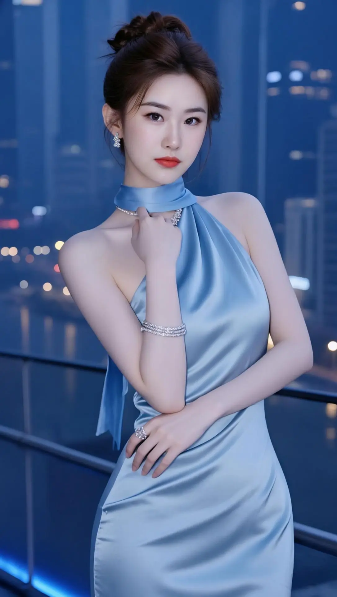 AI蓝裙时尚写真 ai创作