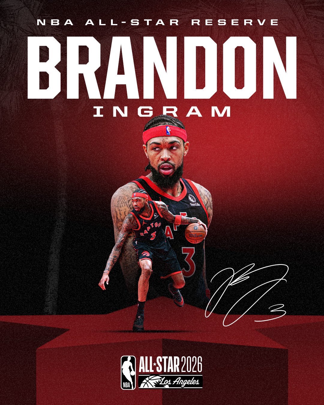 英格拉姆补录批次全明星，库里受伤的名额。作为本赛季猛龙的得分王，携手巴恩斯一起入