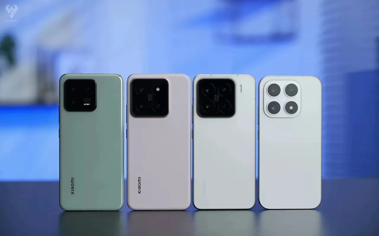 图片从左至右分别是小米13，小米14，小米15和小米17，（小米16未上市，小米