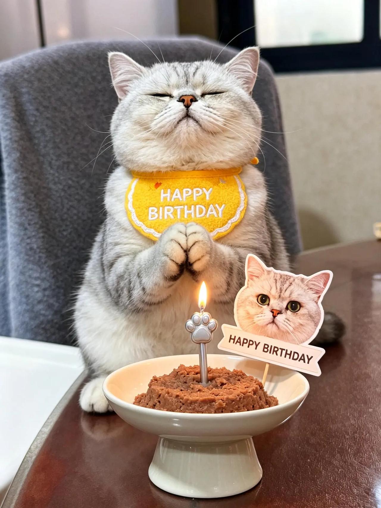 AI猫咪生日照 ai创作