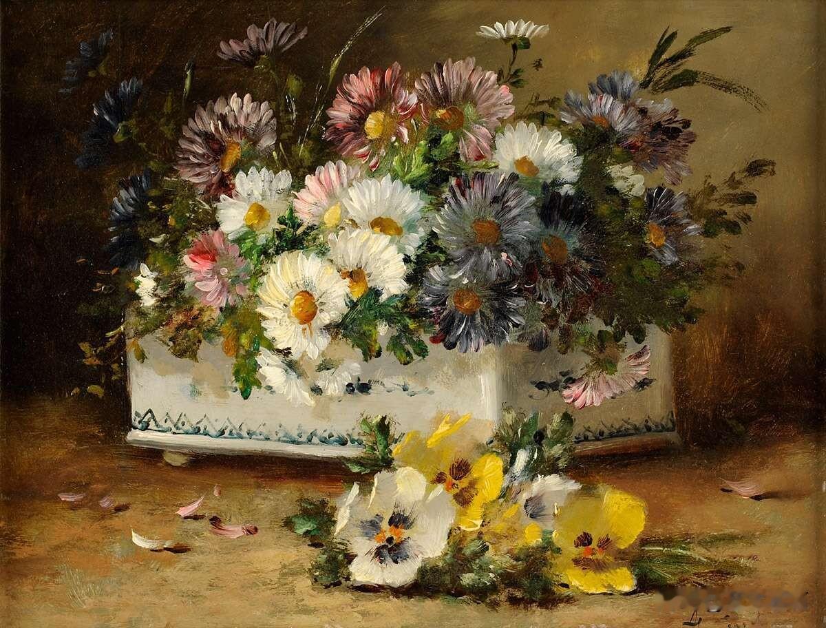 法国艺术家EUGENE HENRI CAUCHOIS（1850-1911年）花卉