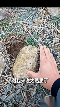 一个大男人，对着块破石头，眼眶红了。
他嘴里还念叨，说“人怎么可能对一块石头产生