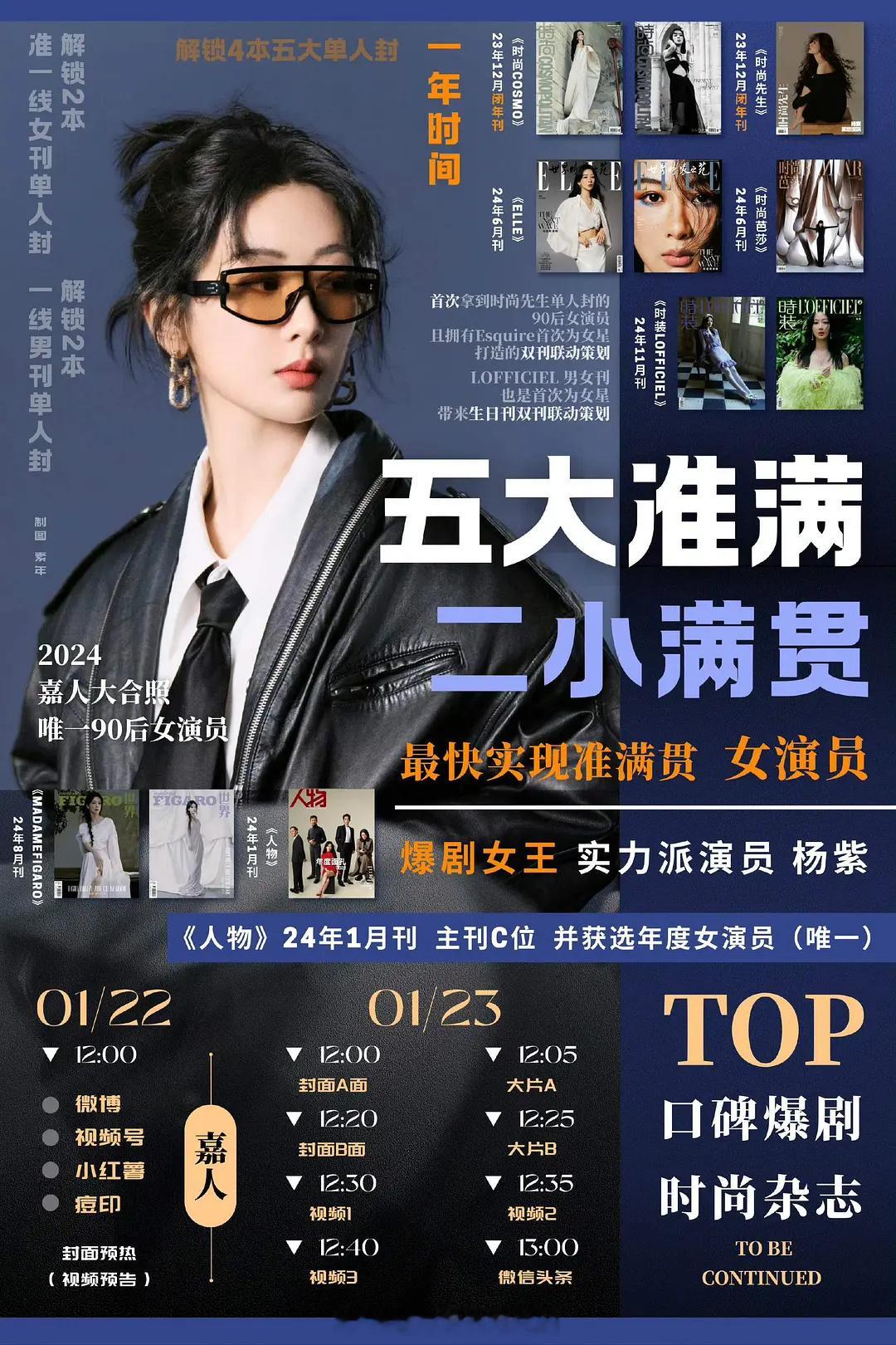 杨紫仅用一年时间就五大准满二小满贯最快实现准满贯女演员🐮 ​​​