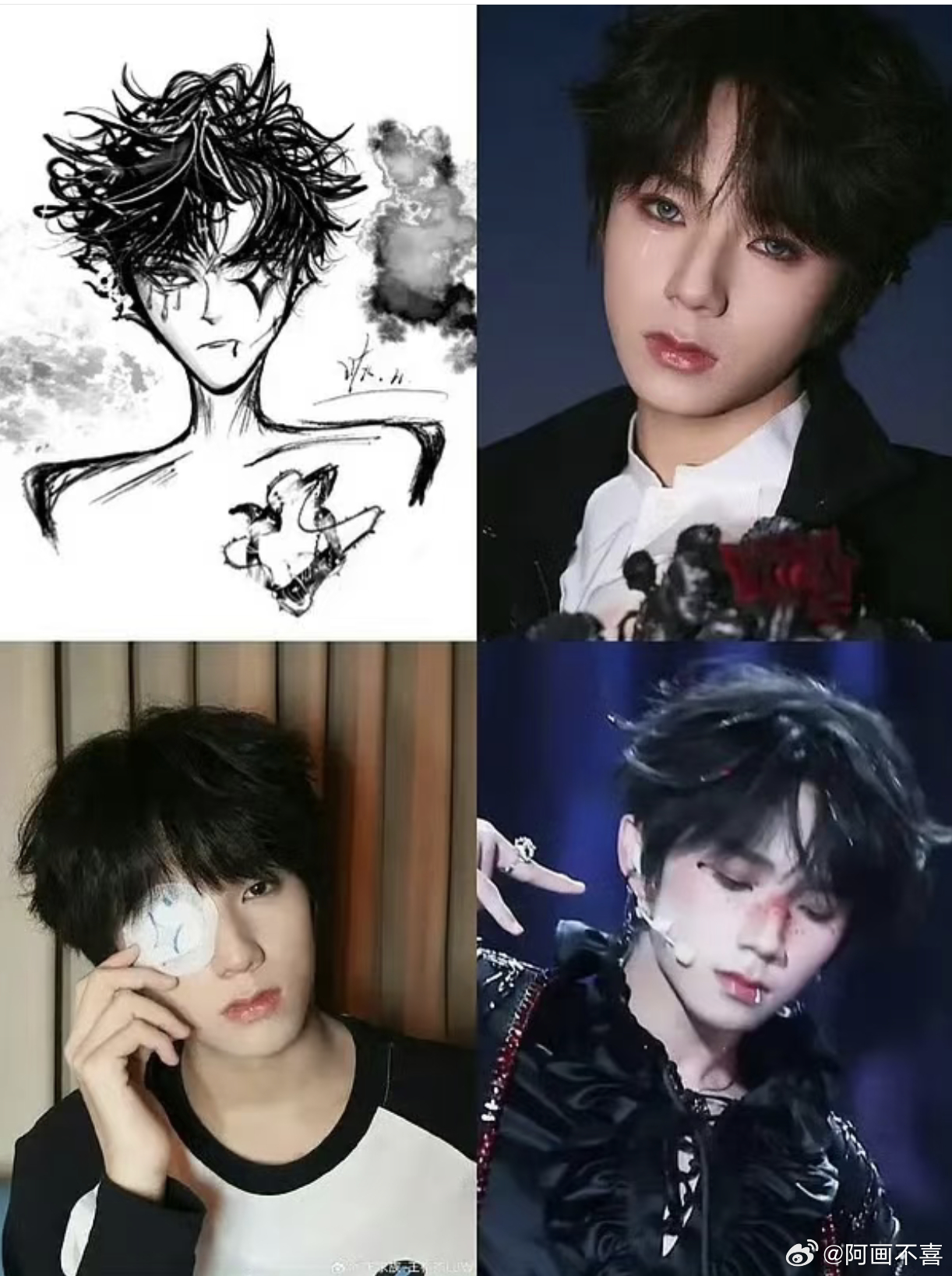 王橹杰画的咴画的就是橹橹和撸猫的结合体吧 平行四边形眼睛  消瘦 直角肩和锁骨 