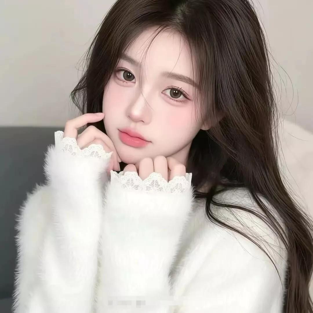 温柔少女，毛绒毛衣，冬日暖阳，梦幻少女心温柔毛衣少女 暖红毛衣少女 温柔毛衣女孩