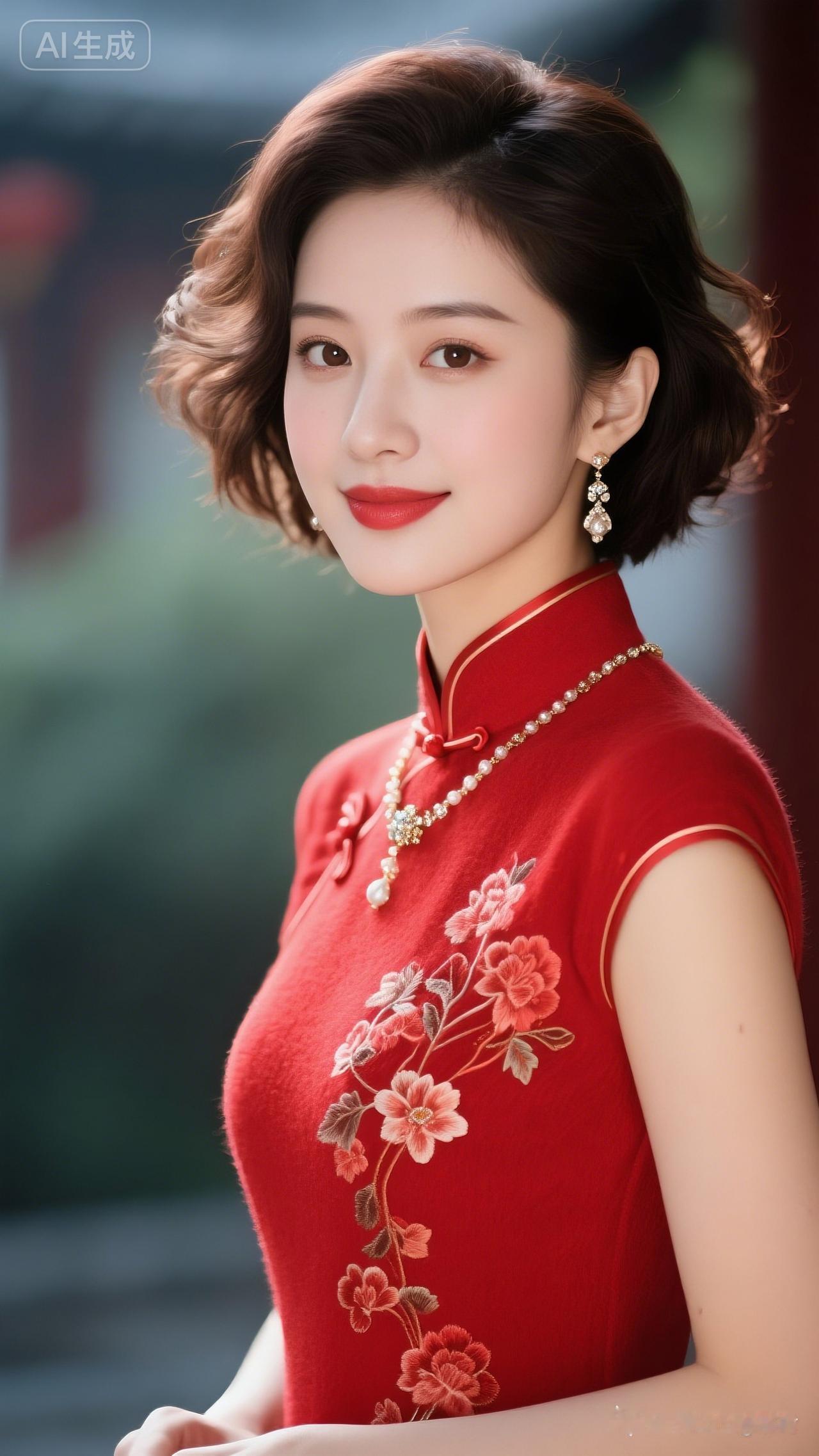 优雅红衣美人，绽放东方魅力！