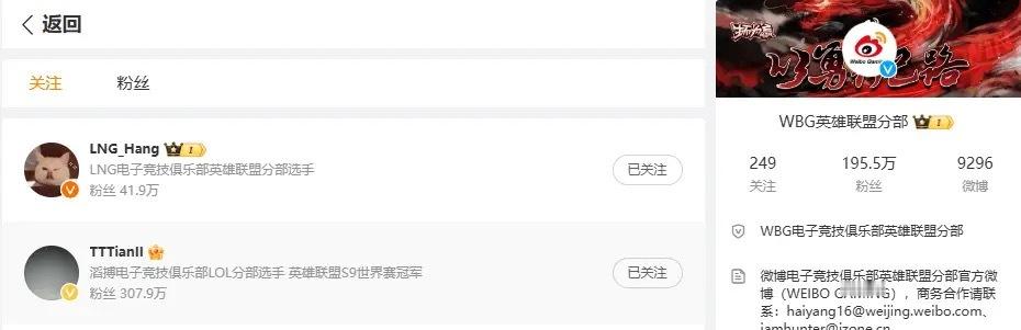 只差官宣？WBG官博刚刚关注了Tian和Hang那WBG新赛季阵容就是Breat