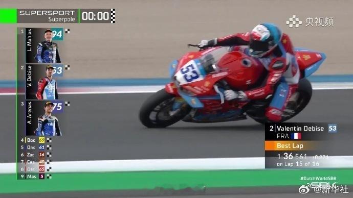 【世界超级摩托车锦标赛荷兰站：张雪机车夺得超级杆位赛第二名】在刚刚结束的2026