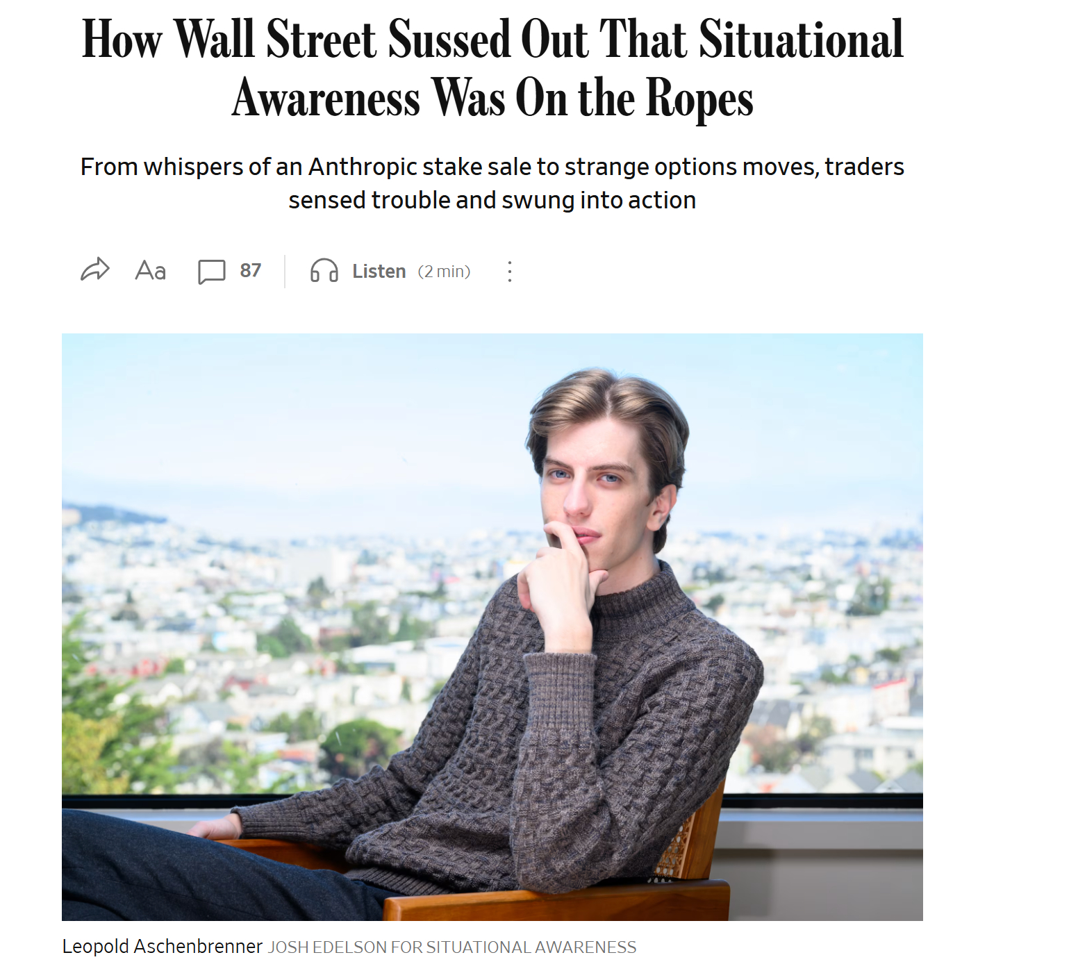 没想到知名基金 Situational Awareness 差点爆仓这事还有后续