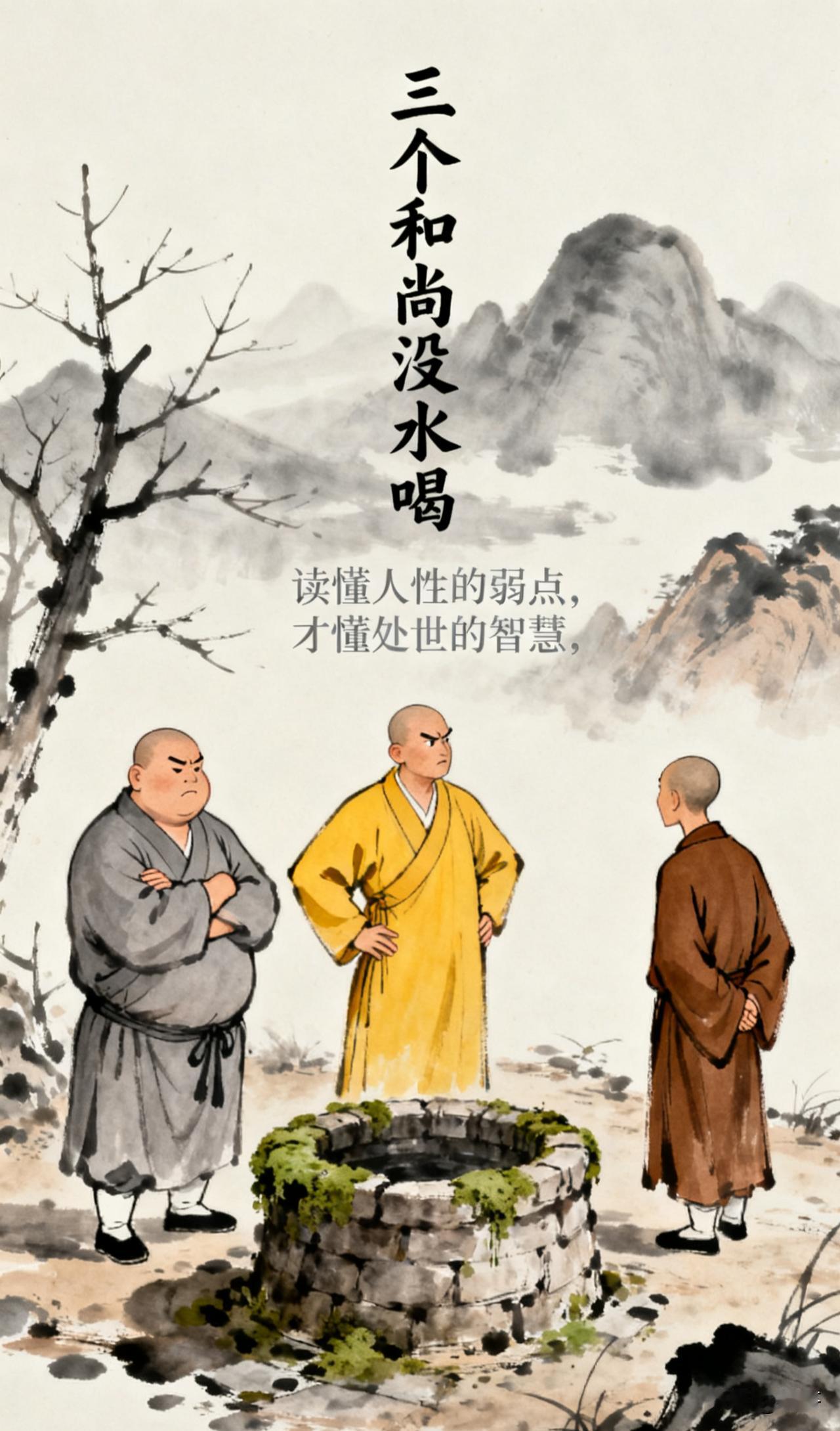 三个和尚没水喝：读懂人性的弱点，才懂处世的智慧
 
“一个和尚挑水喝，两个和尚抬