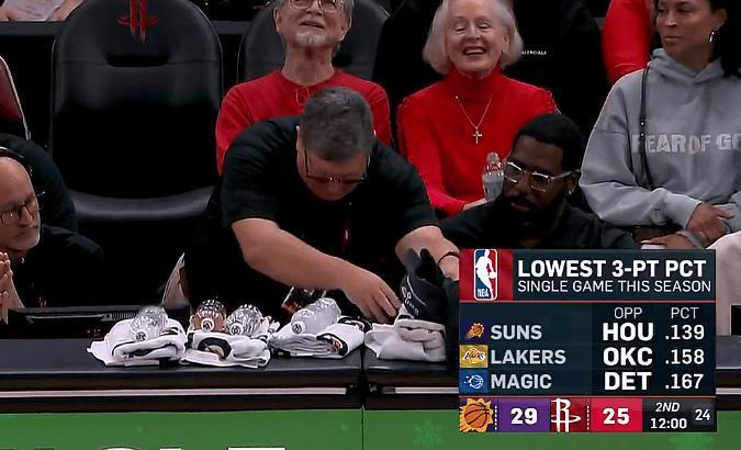 休斯顿的主场计时器不断发生问题

导致火箭主场对阵太阳的比赛多次出现问题，裁判不