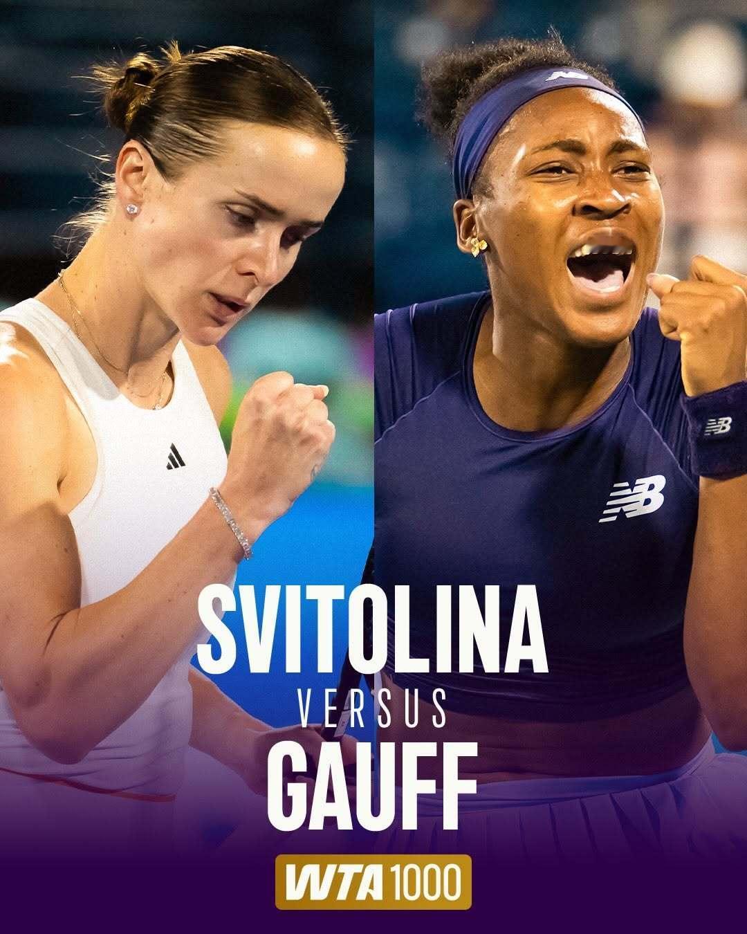 迪拜站第二场半决赛开打🍿斯维托丽娜再战高芙，谁会成为佩古拉的决赛对手呢？ 