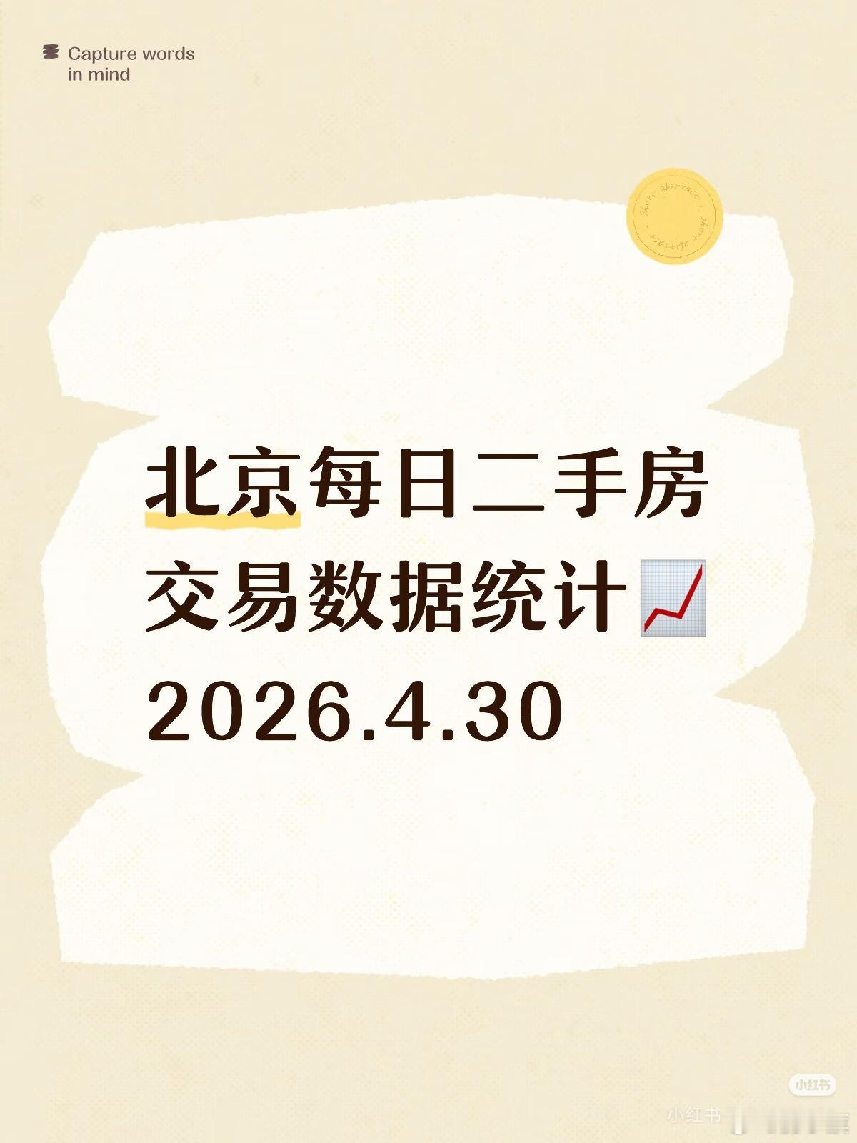 👀北京每日『4.30』二手房交易数据统计📈北京 · 二手房1️⃣昨日二手房签
