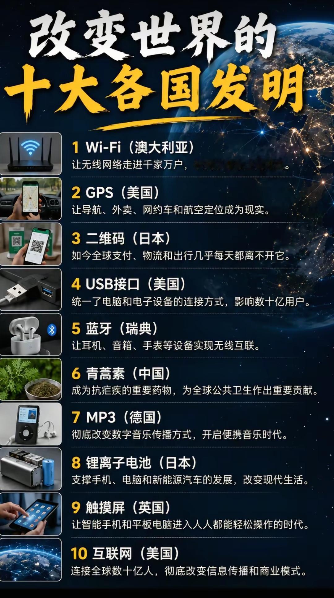 改变世界的十大各国发明。近代西方科技大爆发，不是西方人天生更聪明。是赶上了时代红