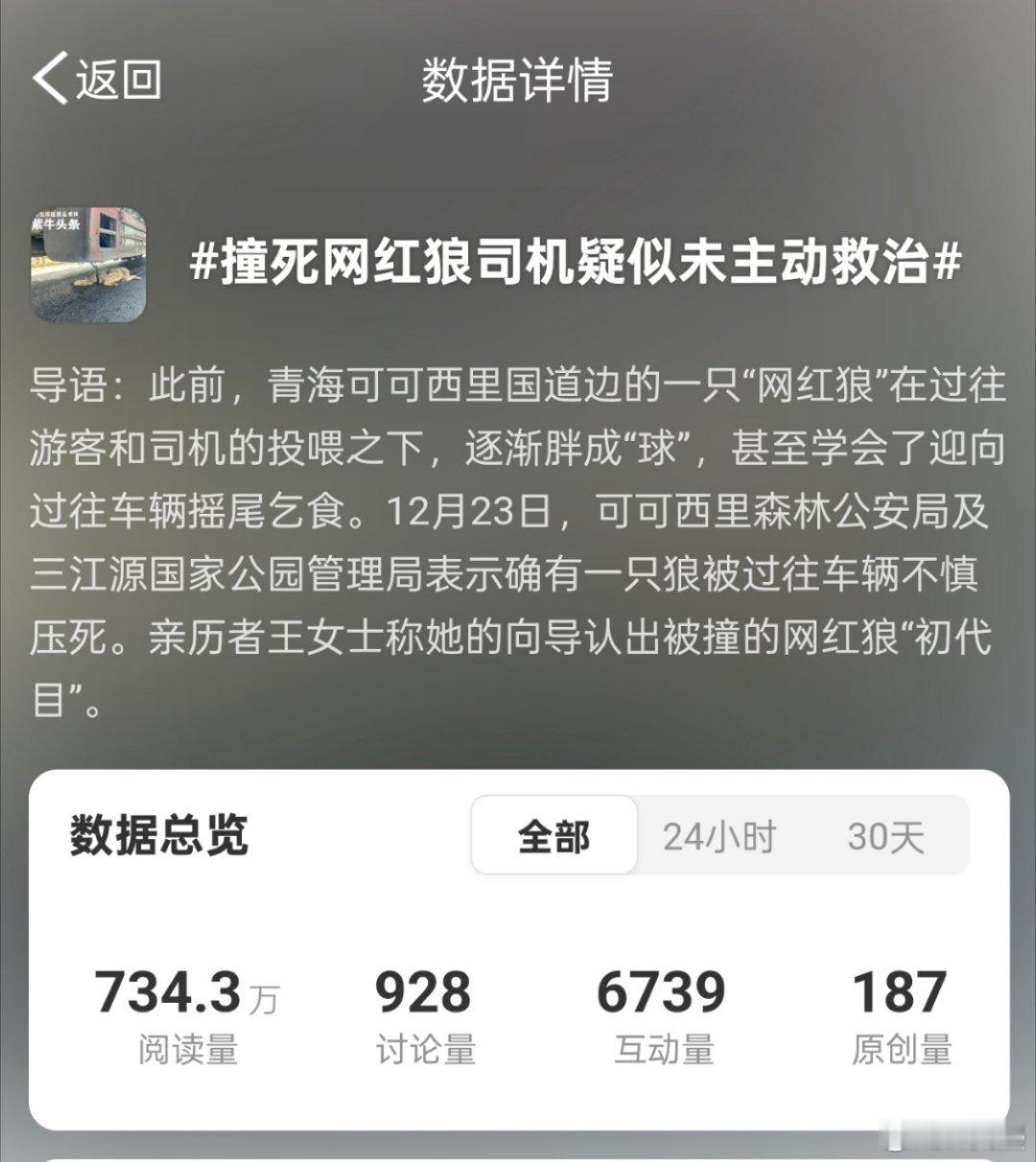 撞死网红狼司机疑似未主动救治 小编怎么张口就来啊[揣手]被撞的是狼不是狗，谁敢上