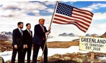 扩张野心疯狂，特朗普“登岛插上星条旗”，陪同的有国务卿和副总统，美国对格陵兰岛是