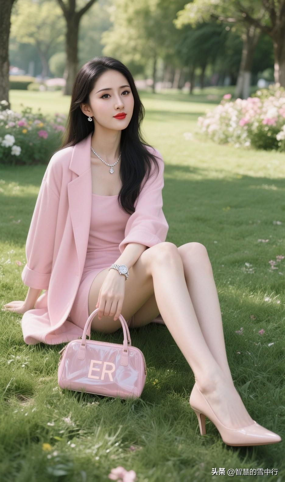 春日温柔感天花板💖
 
低饱和柔雾粉大衣也太绝了！裸粉配色温柔到骨子里，搭配同