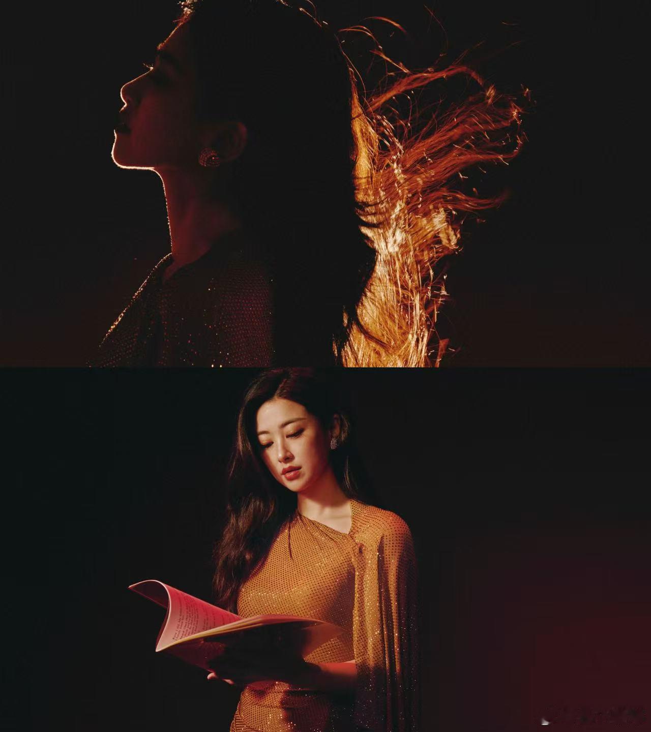  朱珠怎么做到随手一拍都是电影感大片的！光影下美得惊艳，灵动显贵气质脱俗，自带故