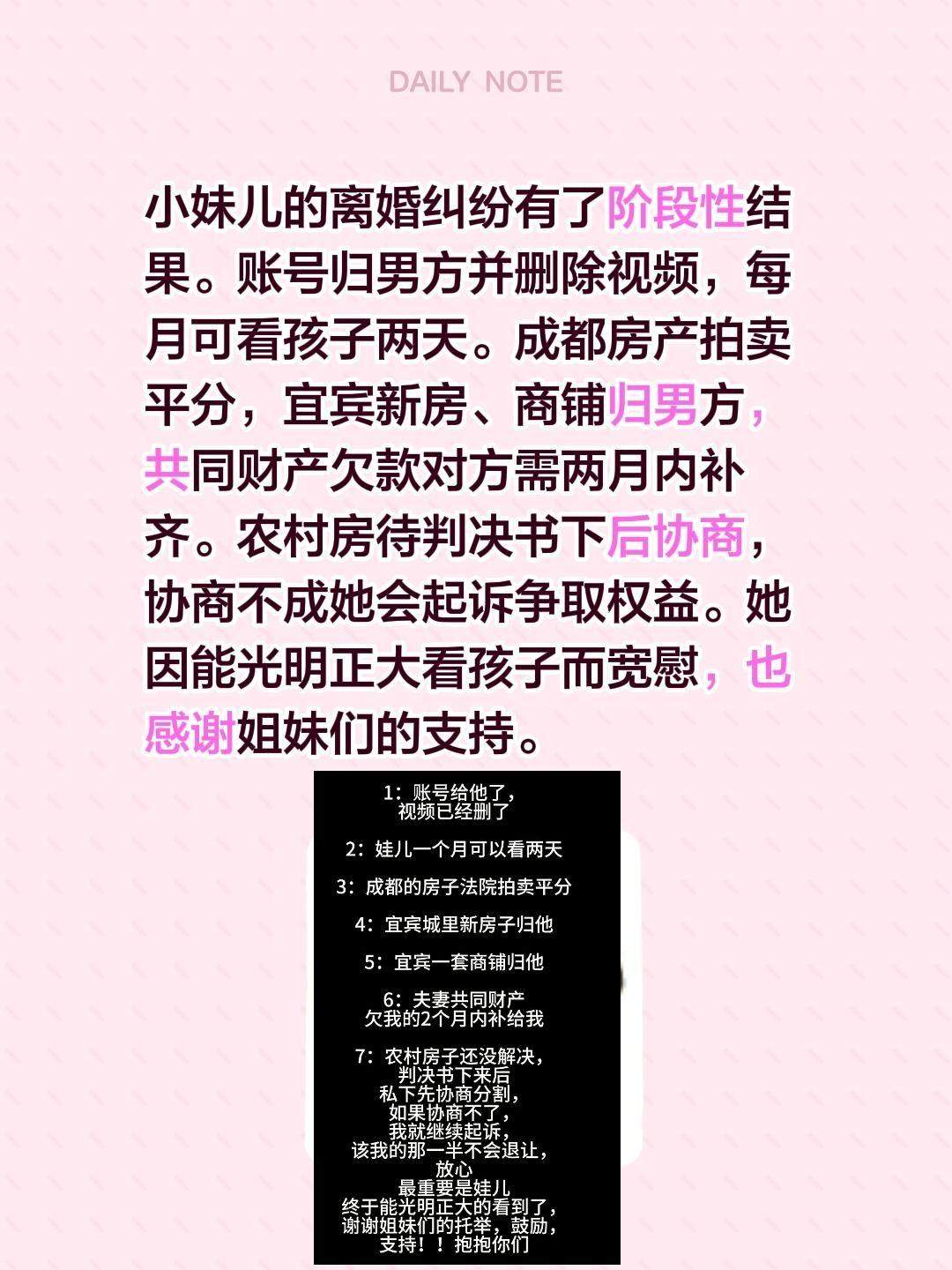 我评论了@小妹儿 （高能量） 的作品：
小妹儿的离婚纠纷有了阶段性结果。账号归男