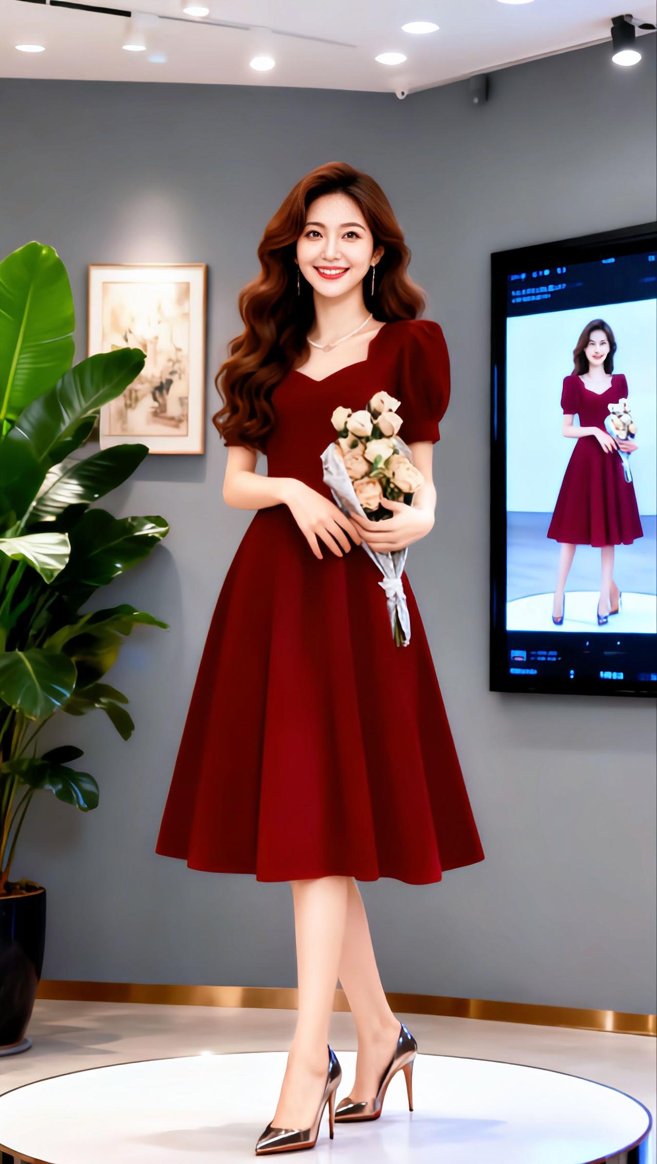 每日搭配分享👗时尚穿搭 酒红色穿搭 穿美裙赴夏日之约 时尚搭配灵感 晒出你的时