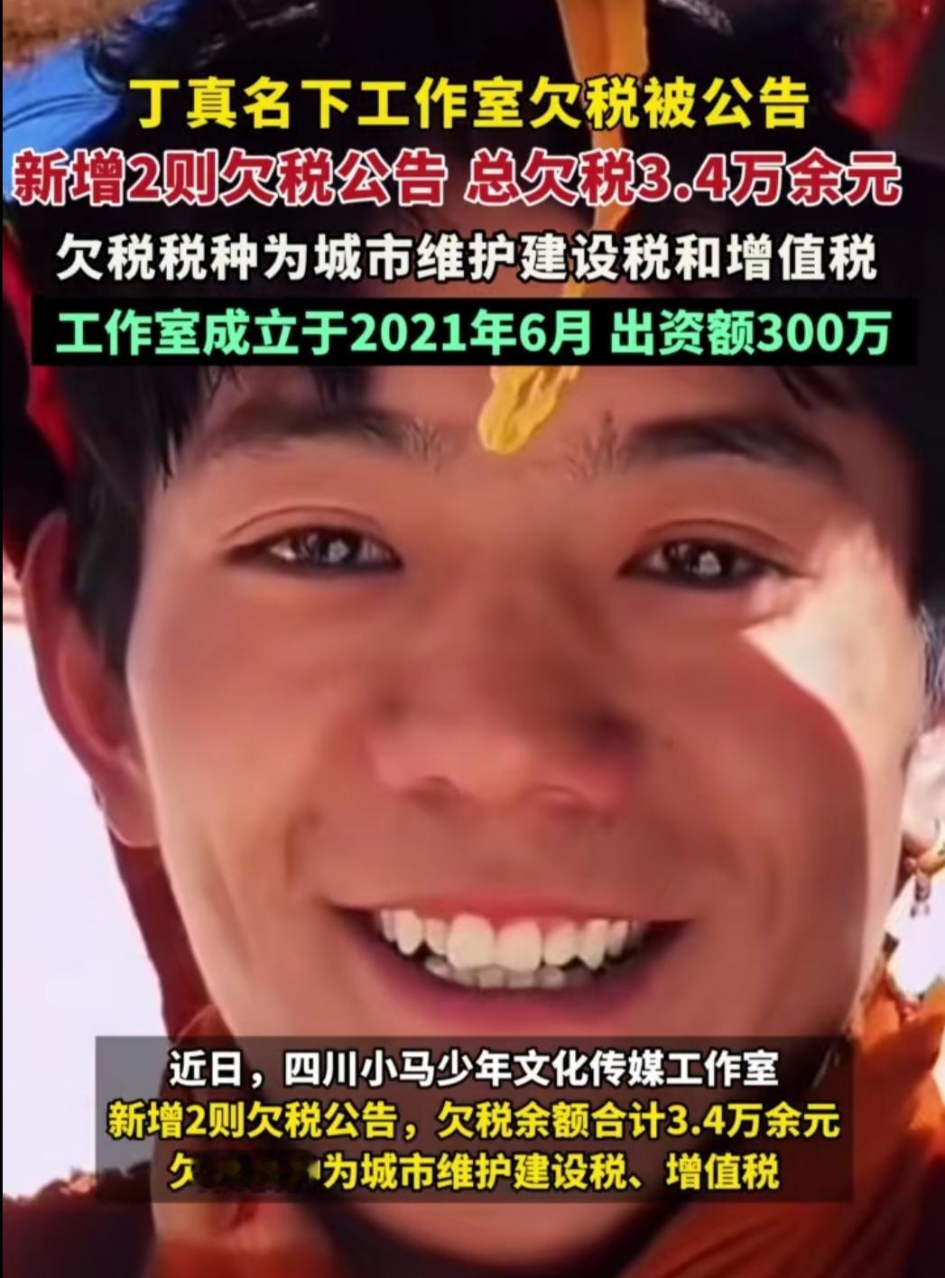 谁能想到，那个凭着清澈眼神火遍全网的甜野少年，会因为三万多块的欠税消息出现在公告