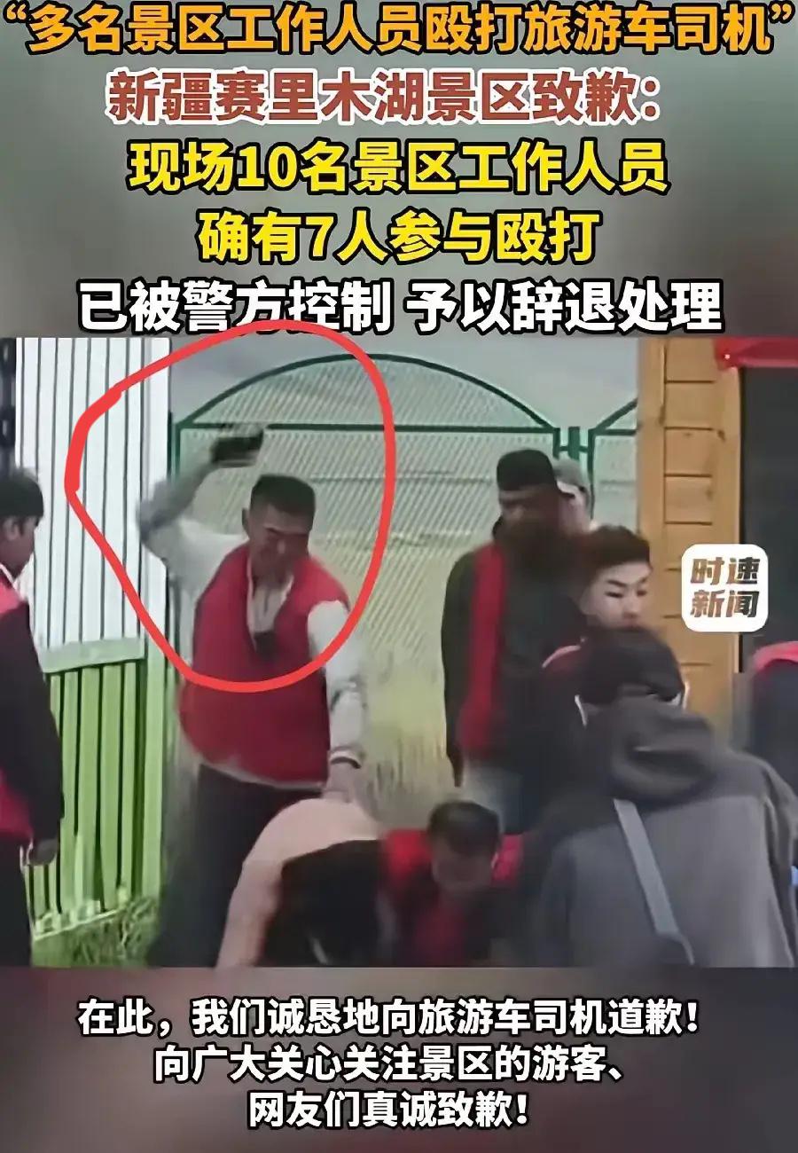 七人围殴一名司机，甚至撕扯对方衣物，看到这件事着实让人气愤。

赛里木湖景区后续