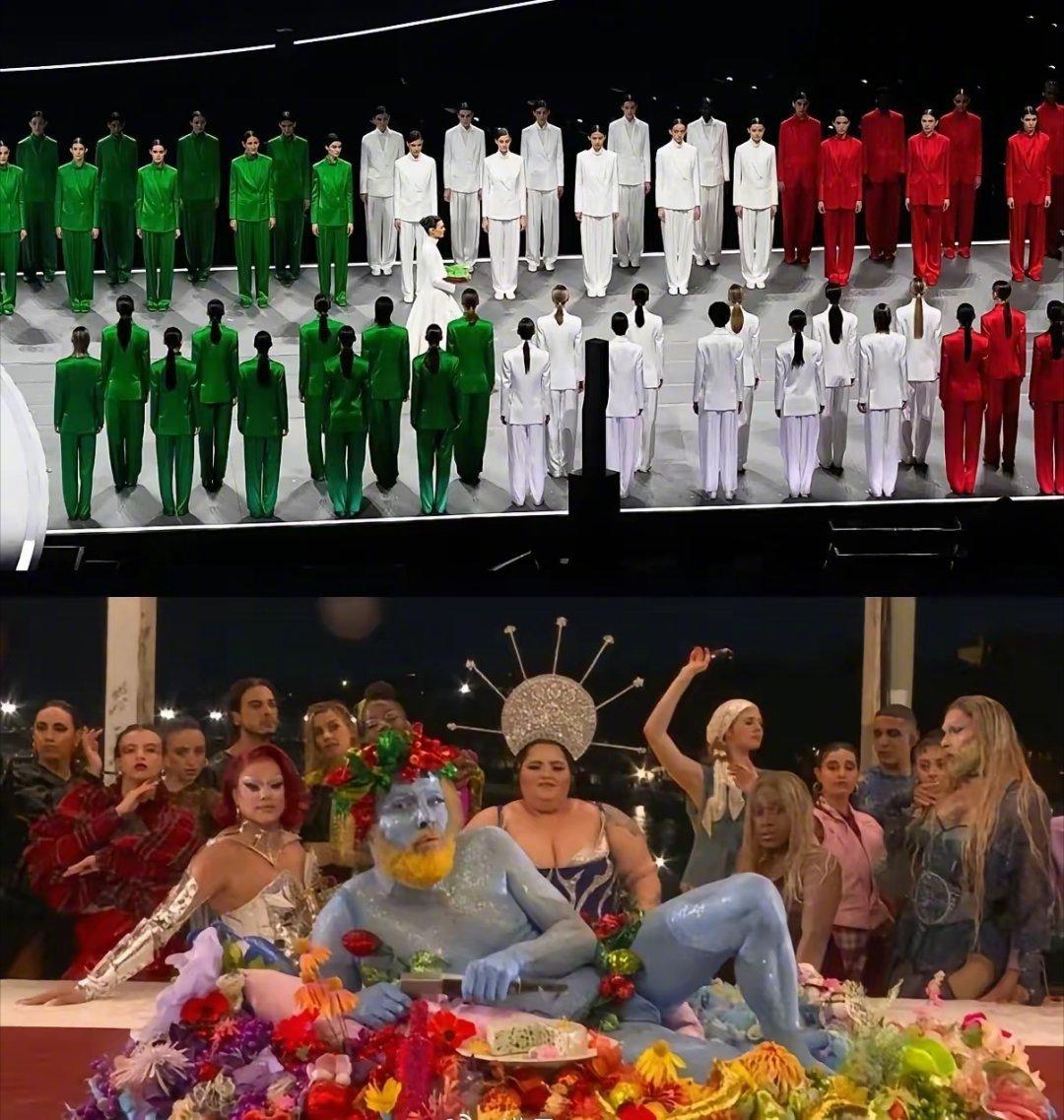 米兰冬奥会开幕式，一群超模。巴黎奥运会开幕式，一群妖魔。 