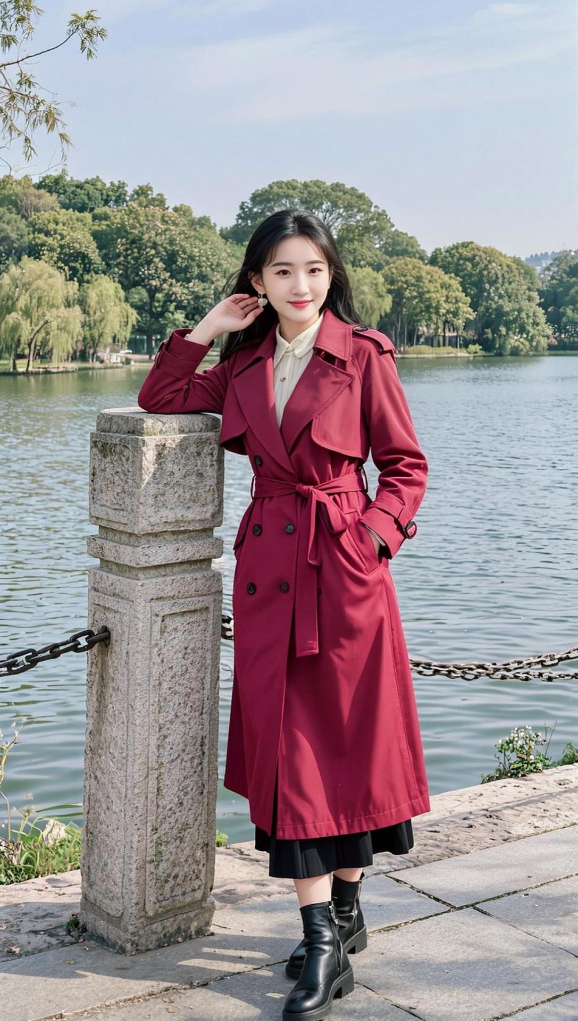 AI简约风衣写真