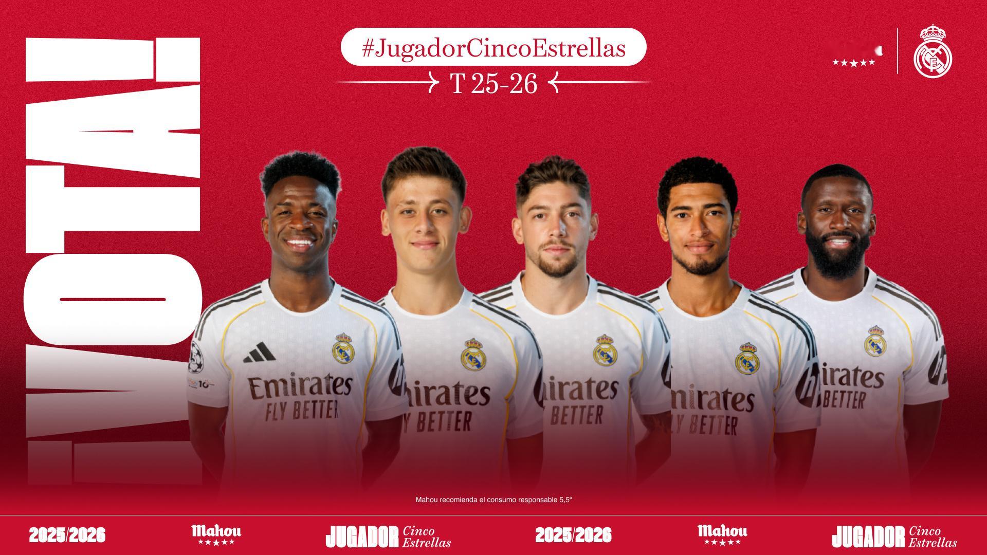 贝林厄姆入围皇马4月最佳球员候选