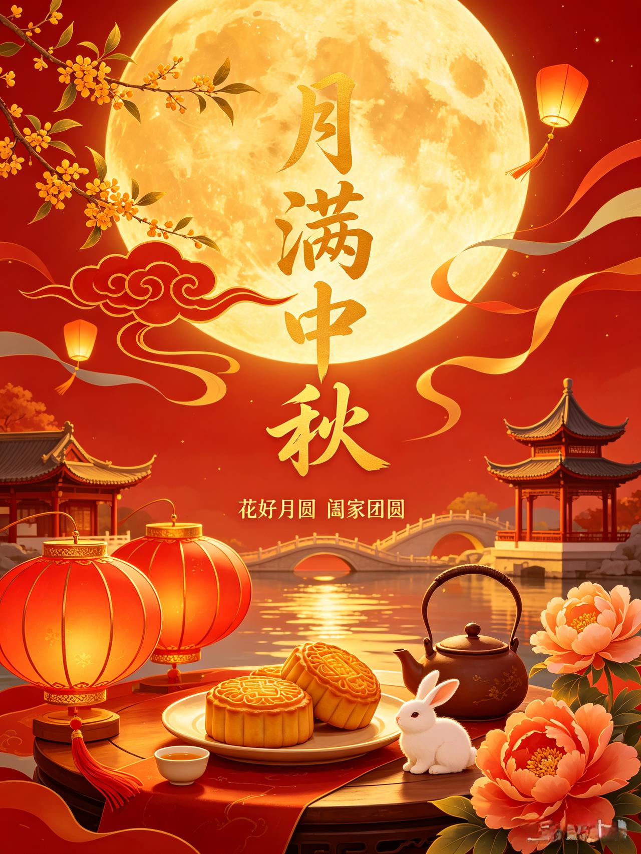 《中秋寄愿》
 
明月挂长空，千里共清风。
佳节逢秋至，庭前桂香浓。
饼圆承暖意