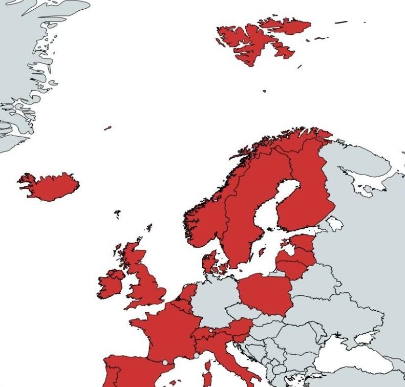 这可能是欧洲历史上最团结的一次了，英国、法国、比利时、丹麦、芬兰、意大利、等25