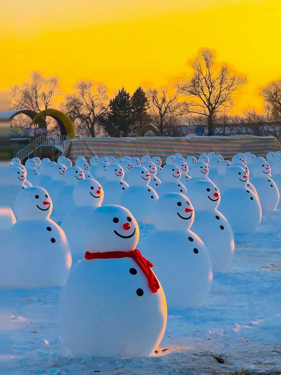 哈尔滨今年的雪人！！！太萌噜☃️ 