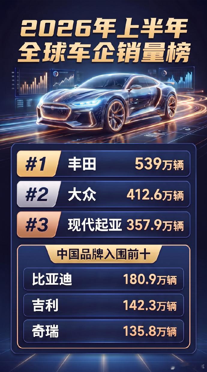 还是那句话，要正视差距，放平心态，努力追赶！丰田又拿了全球车企销量第一