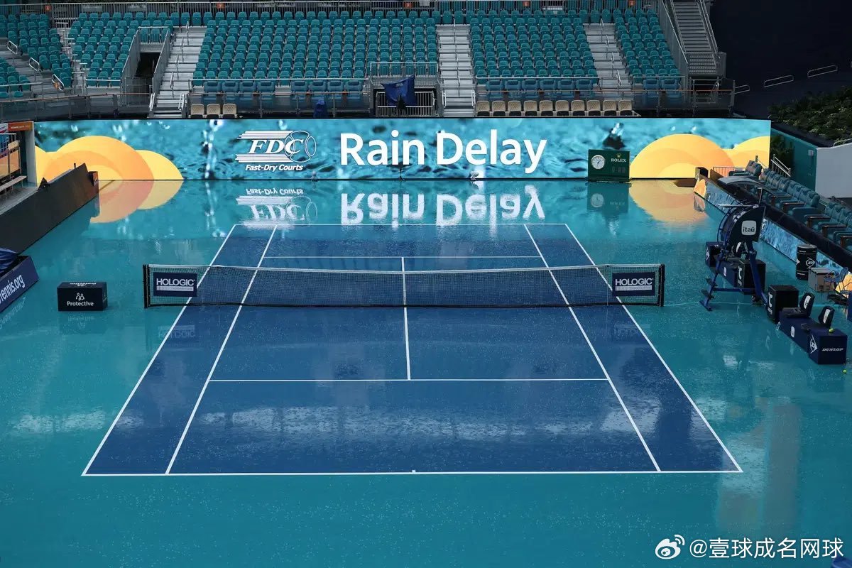 迈阿密连续三天下雨影响的赛程，一天找补回来！难得今天天气还不错，这个比赛日安排了