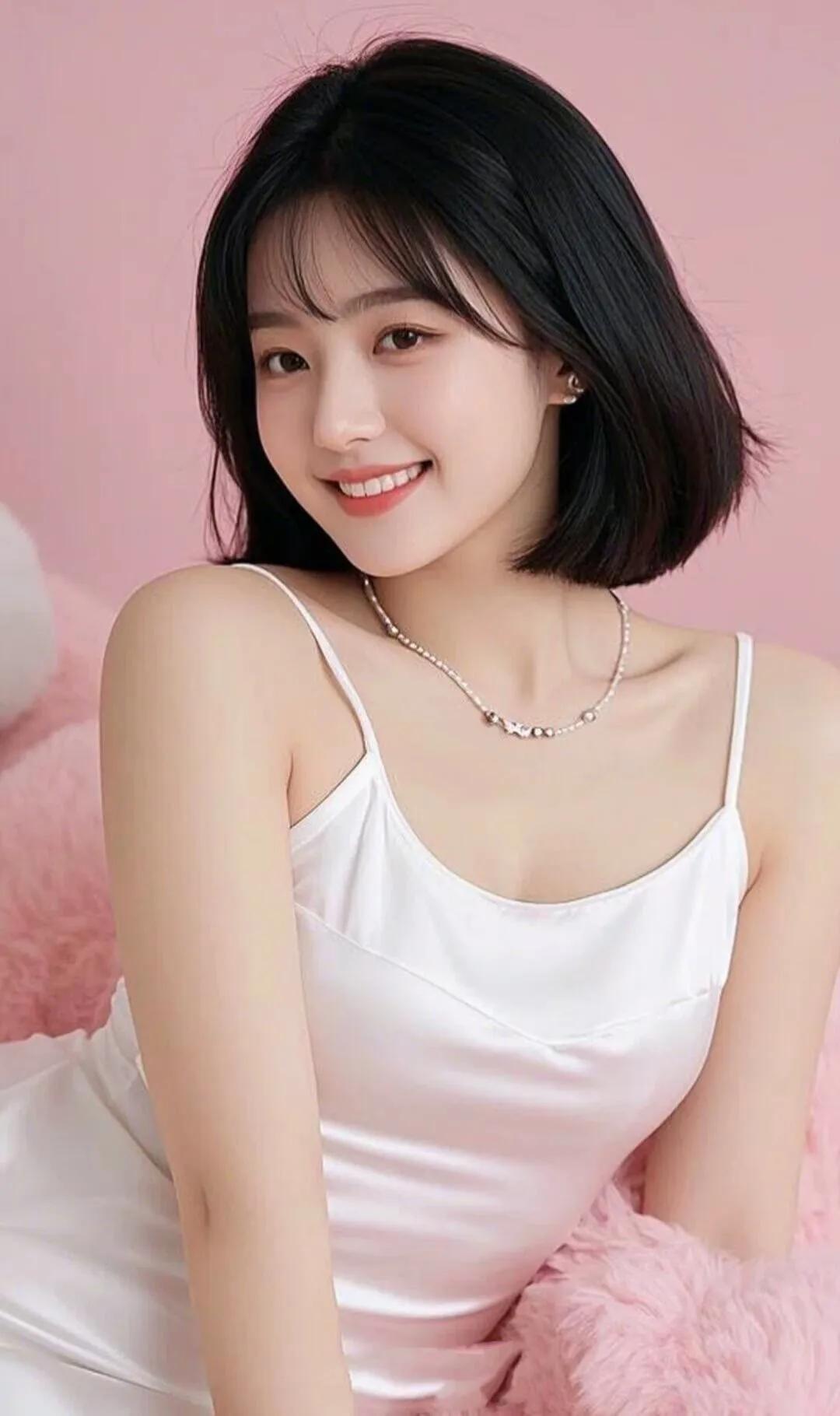 甜美少女心爆棚，粉色背景下的可爱女孩💖