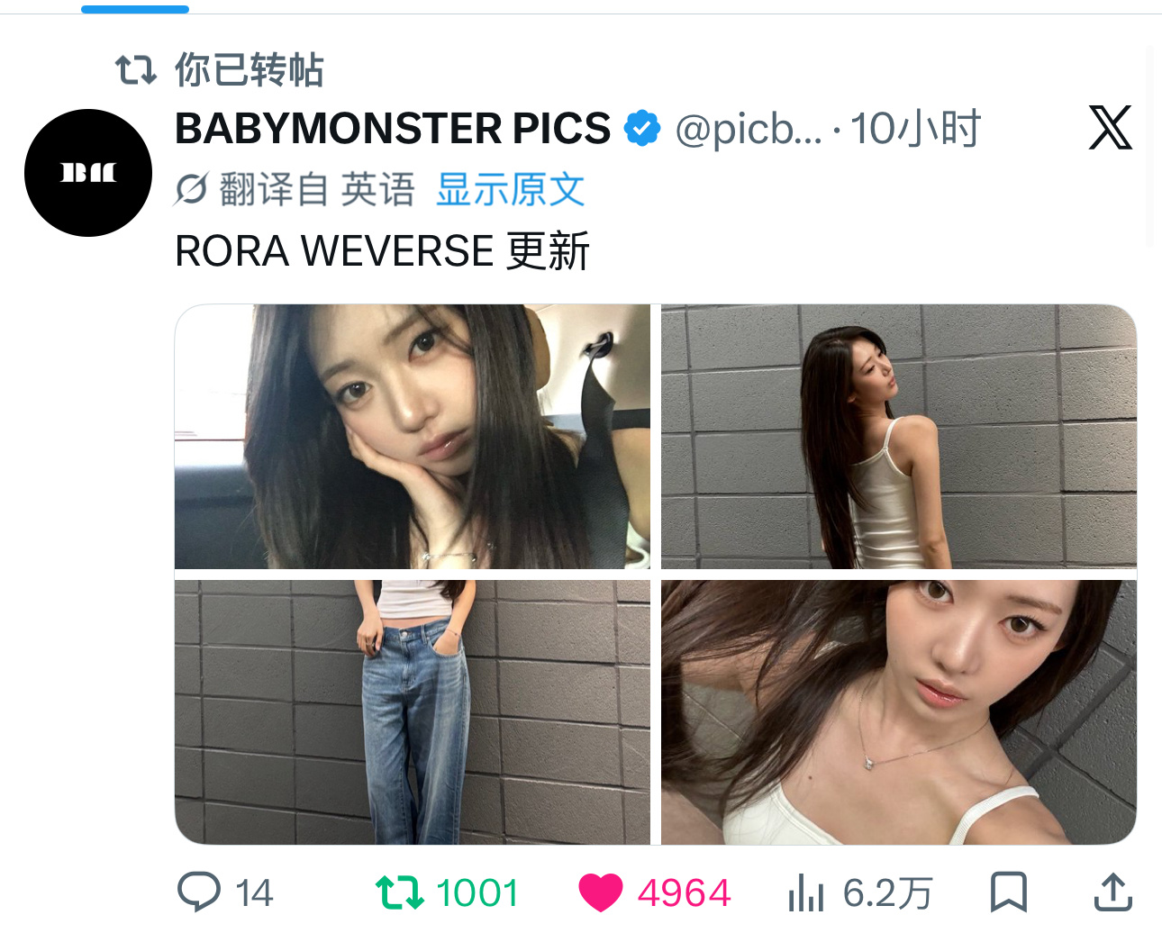 李茶仁 🐼rora 🆕·黑X千转1️⃣条我家CK满分女