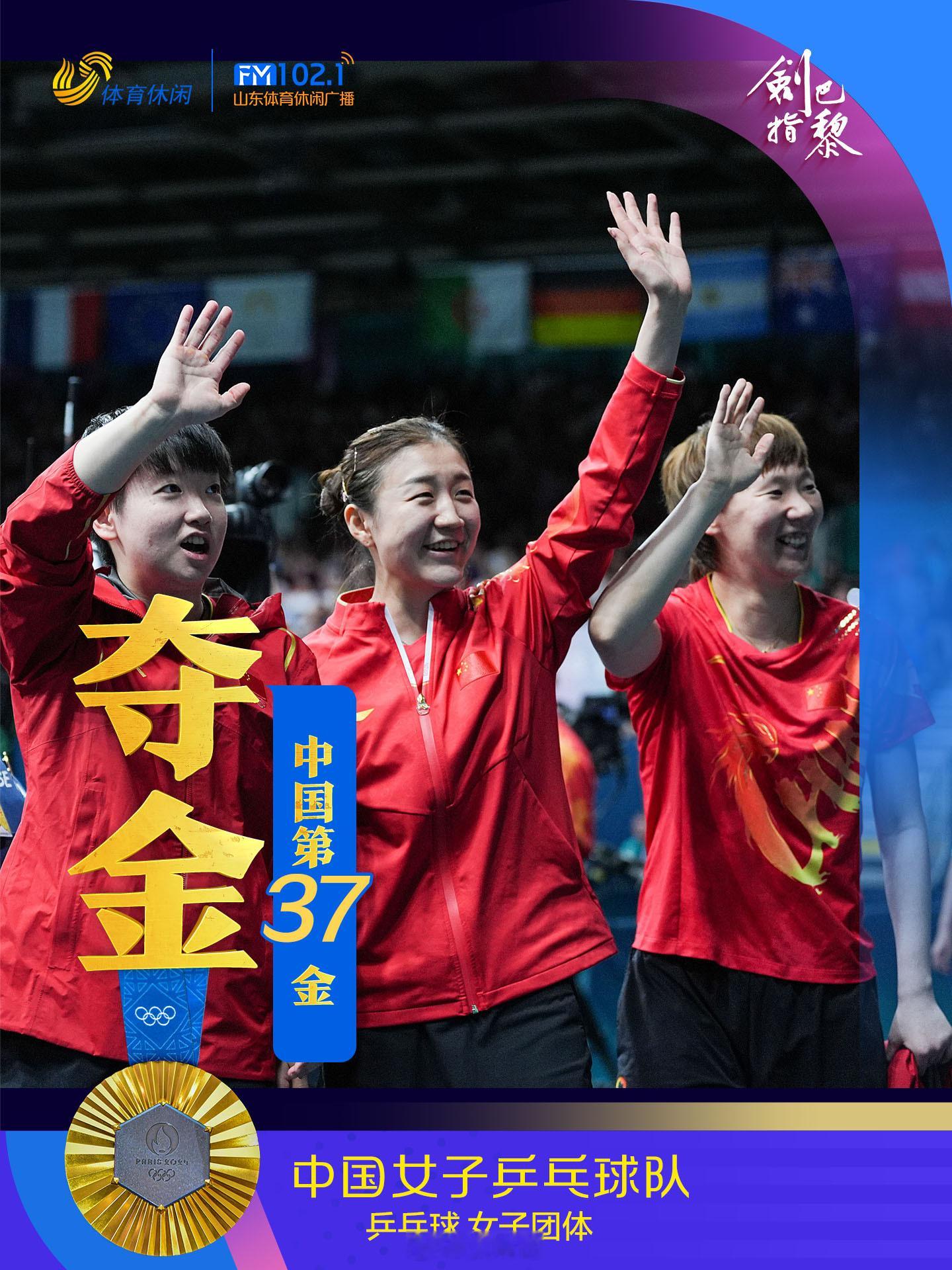 由陈梦/孙颖莎/王曼昱组成的中国乒乓球女团，以3比0战胜日本队，拿下巴黎奥运会乒