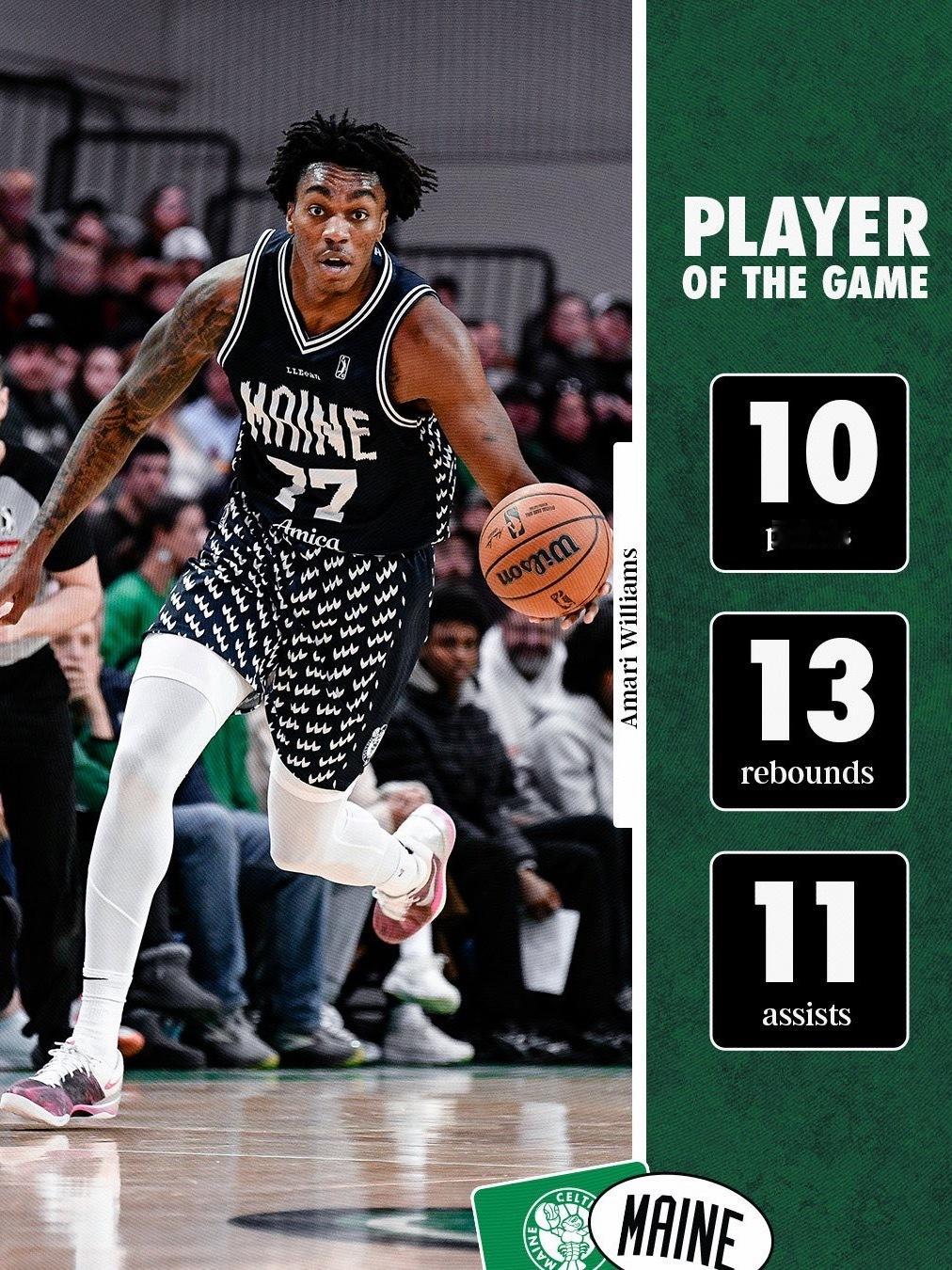 缅因州凯尔特人 Player Of The Game : Amari Willi