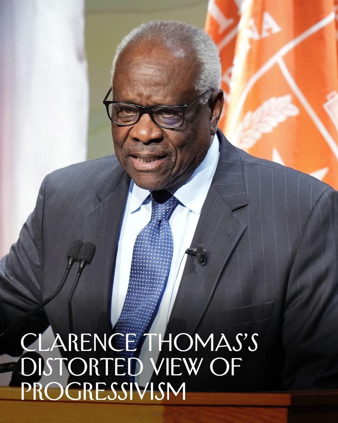 在最近的一场演讲中，大法官克拉伦斯·托马斯（Clarence Thomas）明确