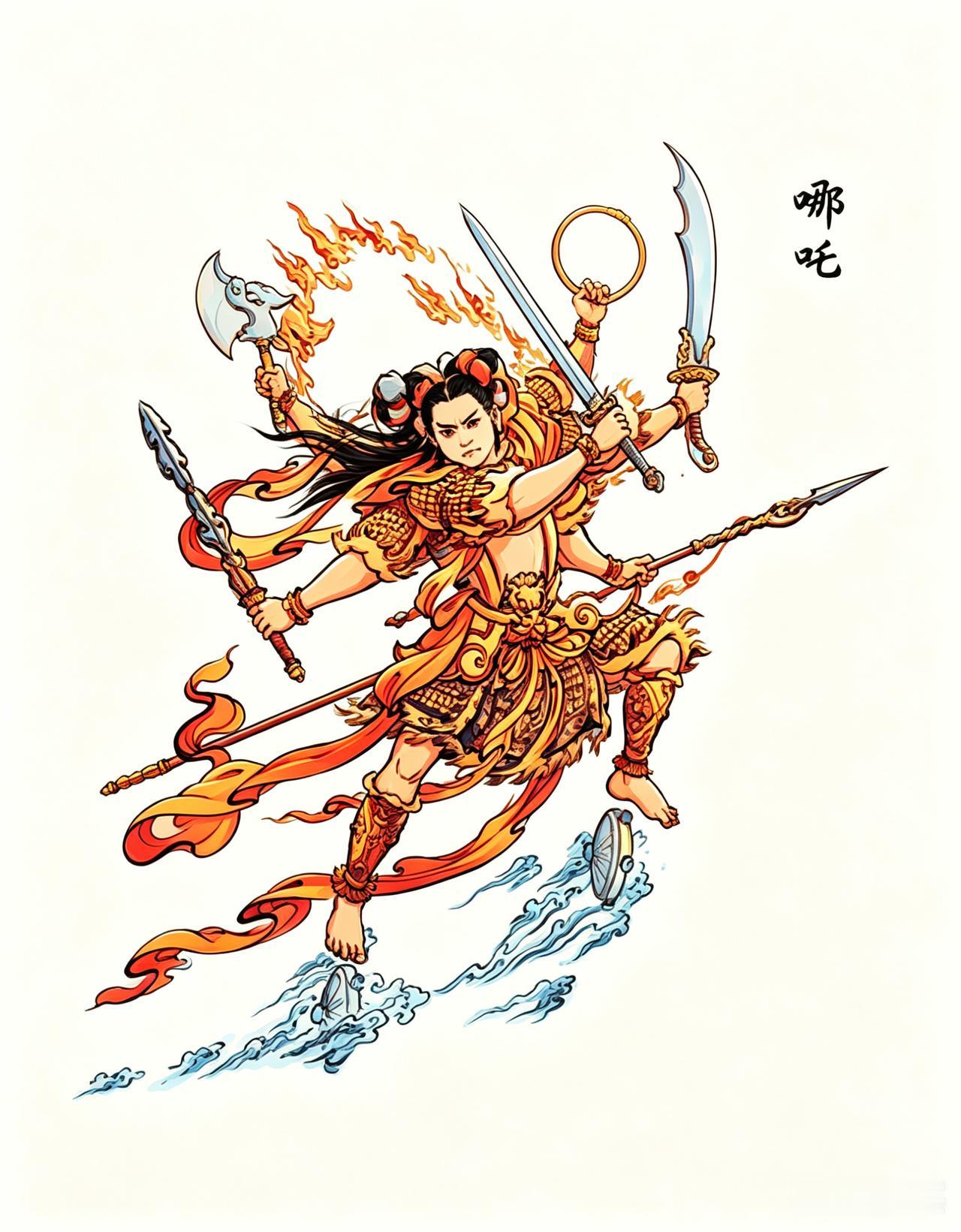 西游记探秘：为什么哪吒只能变出三头六臂，而不是三头八臂？

这是作者吴承恩的巧安