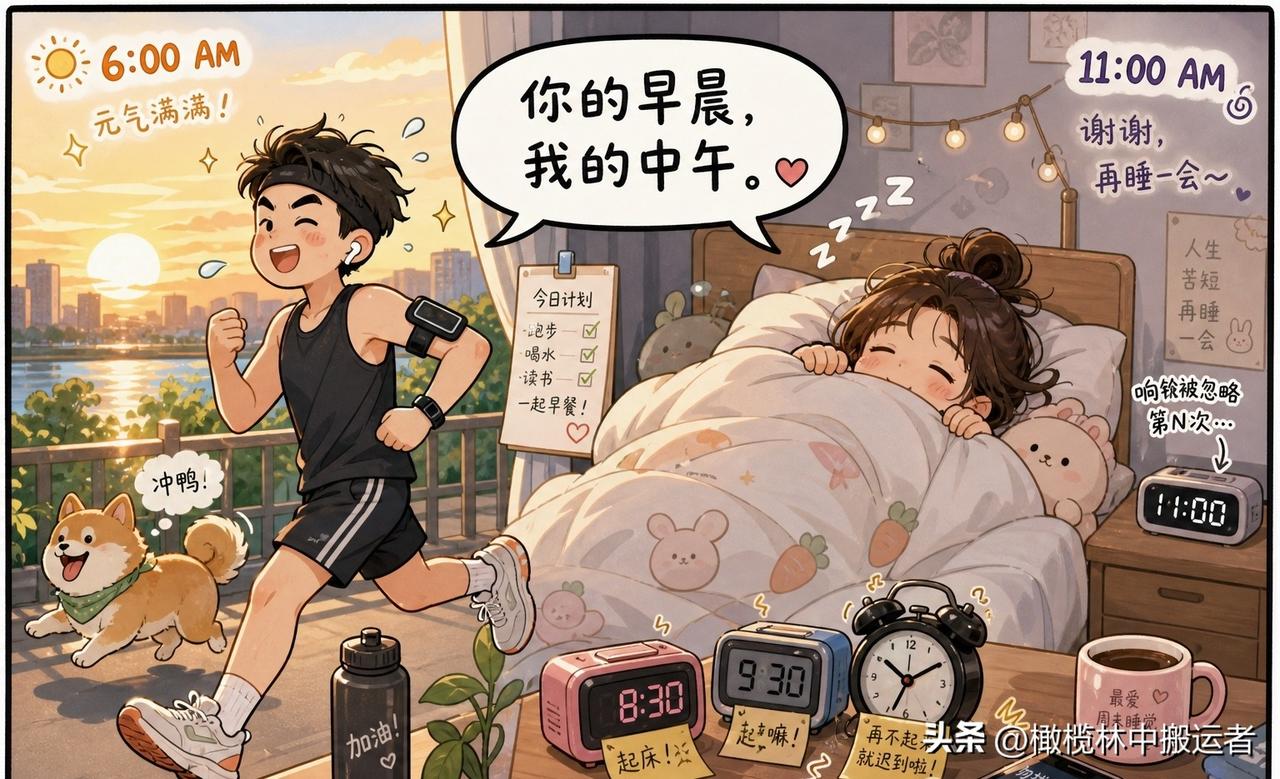 趣味漫画：我们有着完全不一样的生活节奏，却偏偏凑在了一起。不用刻意迁就，各自安好