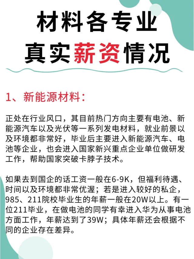 材料就业|天坑专业就业难❓真实薪资大揭秘