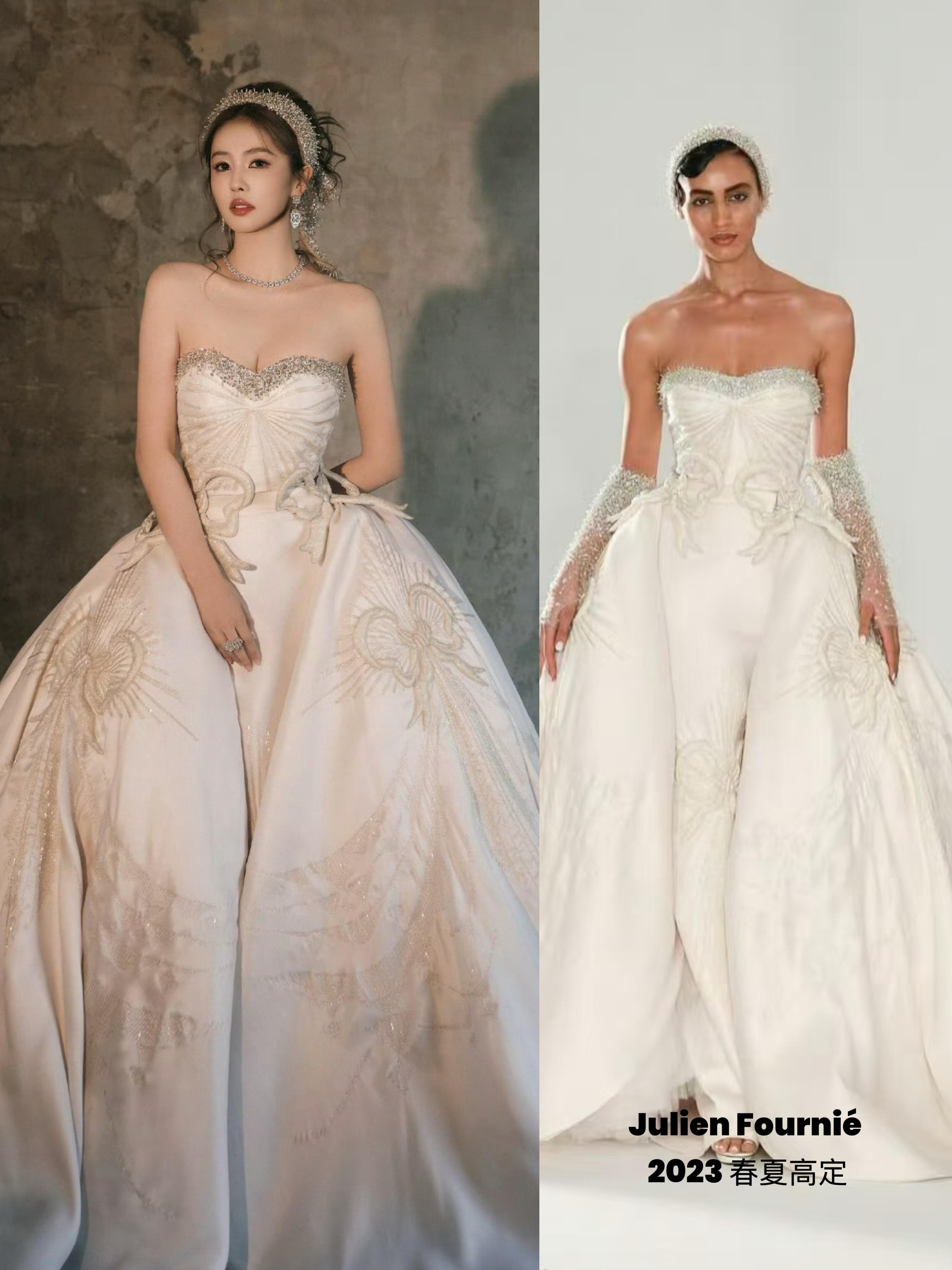 白鹿纯白抹胸高定白鹿演绎Julien Fournié 2023 春夏高定 ✨美丽