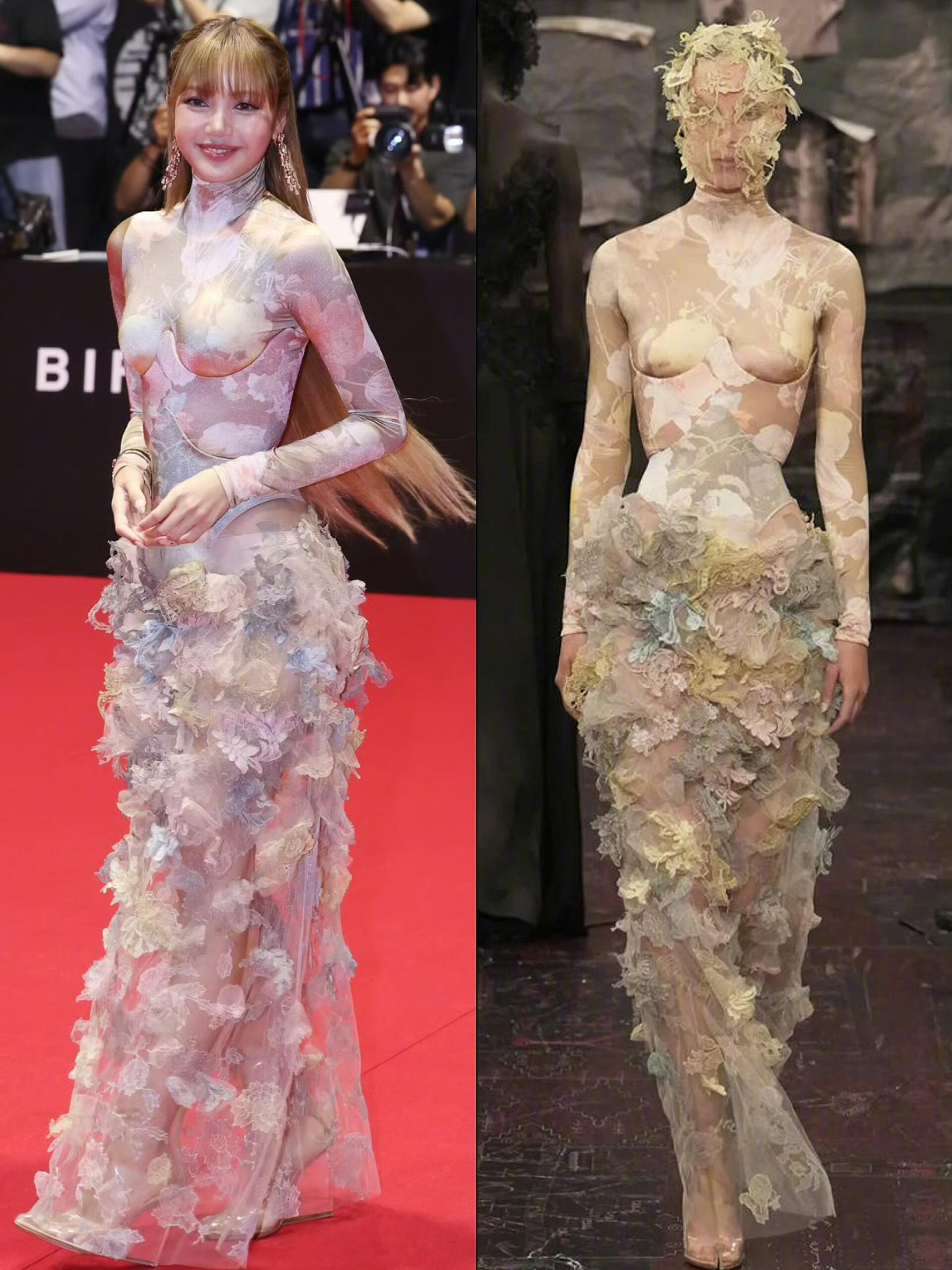 Jennie和Lisa都穿了同一季马吉拉高定 