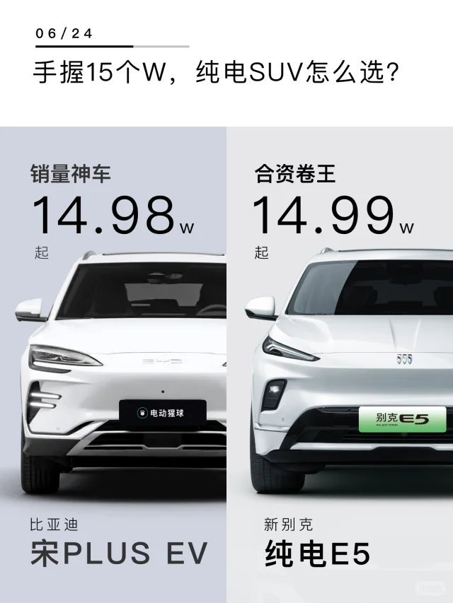 手握15个W，纯电SUV怎么选？