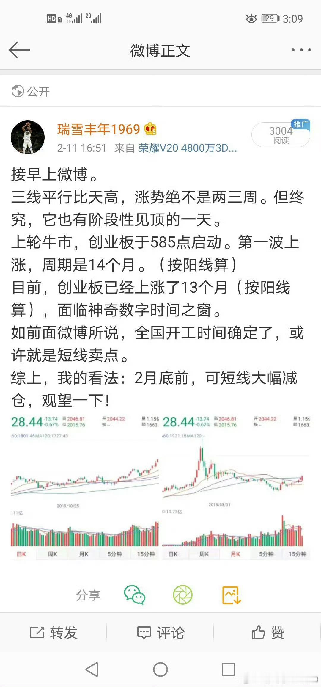 2020年2月11日，老鸭其实预判到了26日。真正的股市实战者，未雨绸缪。凡事预