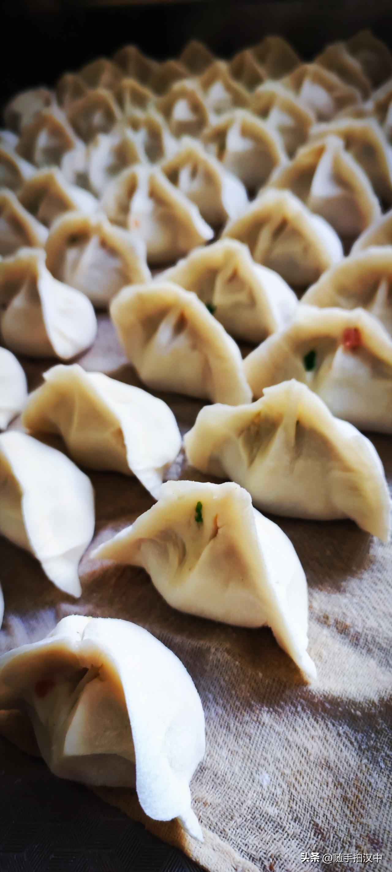 天南地北大拜年吃点啥呢？最终决定还是饺子。水煮装盘，很润很鲜，佐以料碟，蒜蓉麻辣