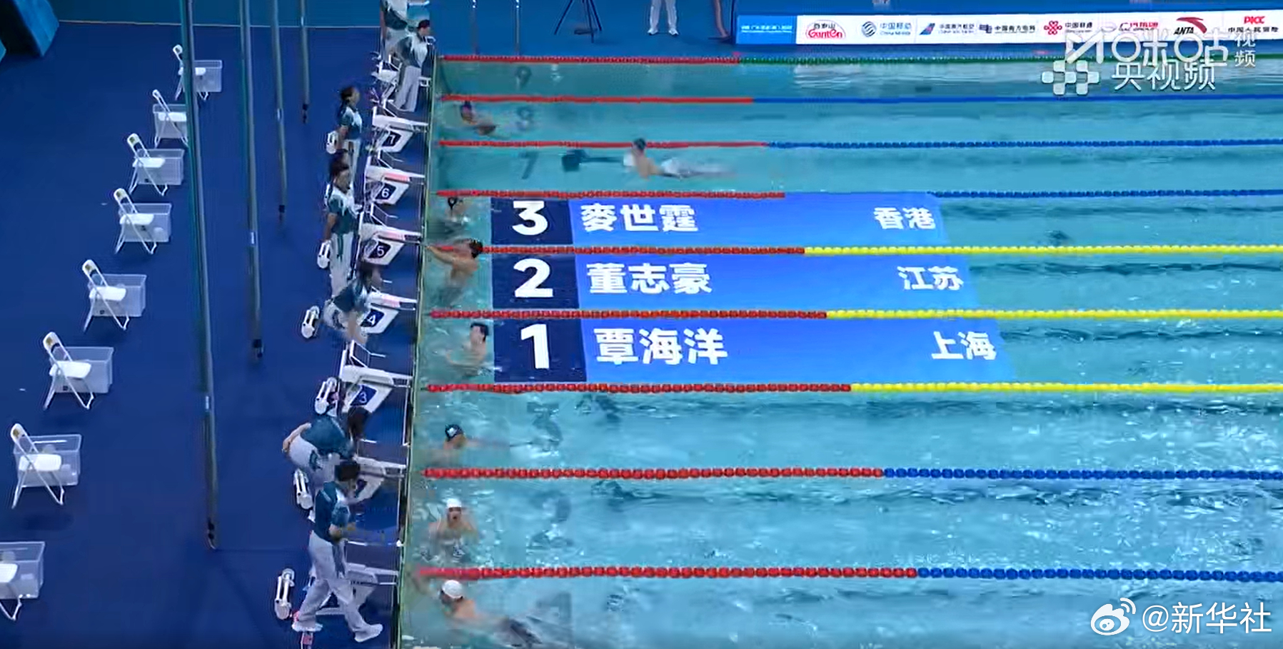 【】在第十五届全国运动会男子200米蛙泳决赛中， 夺得金牌。（记者：夏亮 高萌 