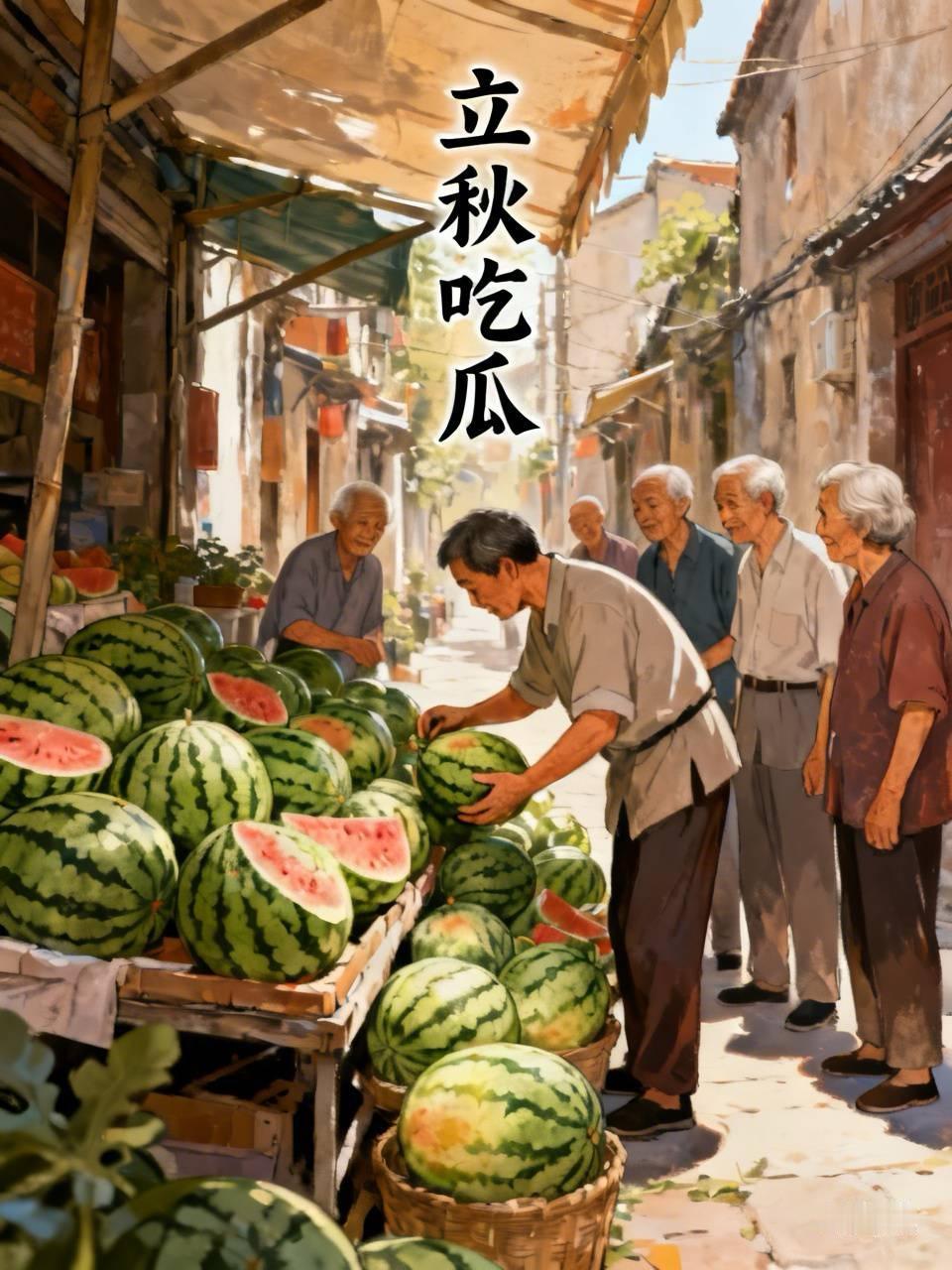 那个没藤的瓜

立秋买瓜，是我们南方人的仪式感。

早上八点，巷口那个推板车的瓜
