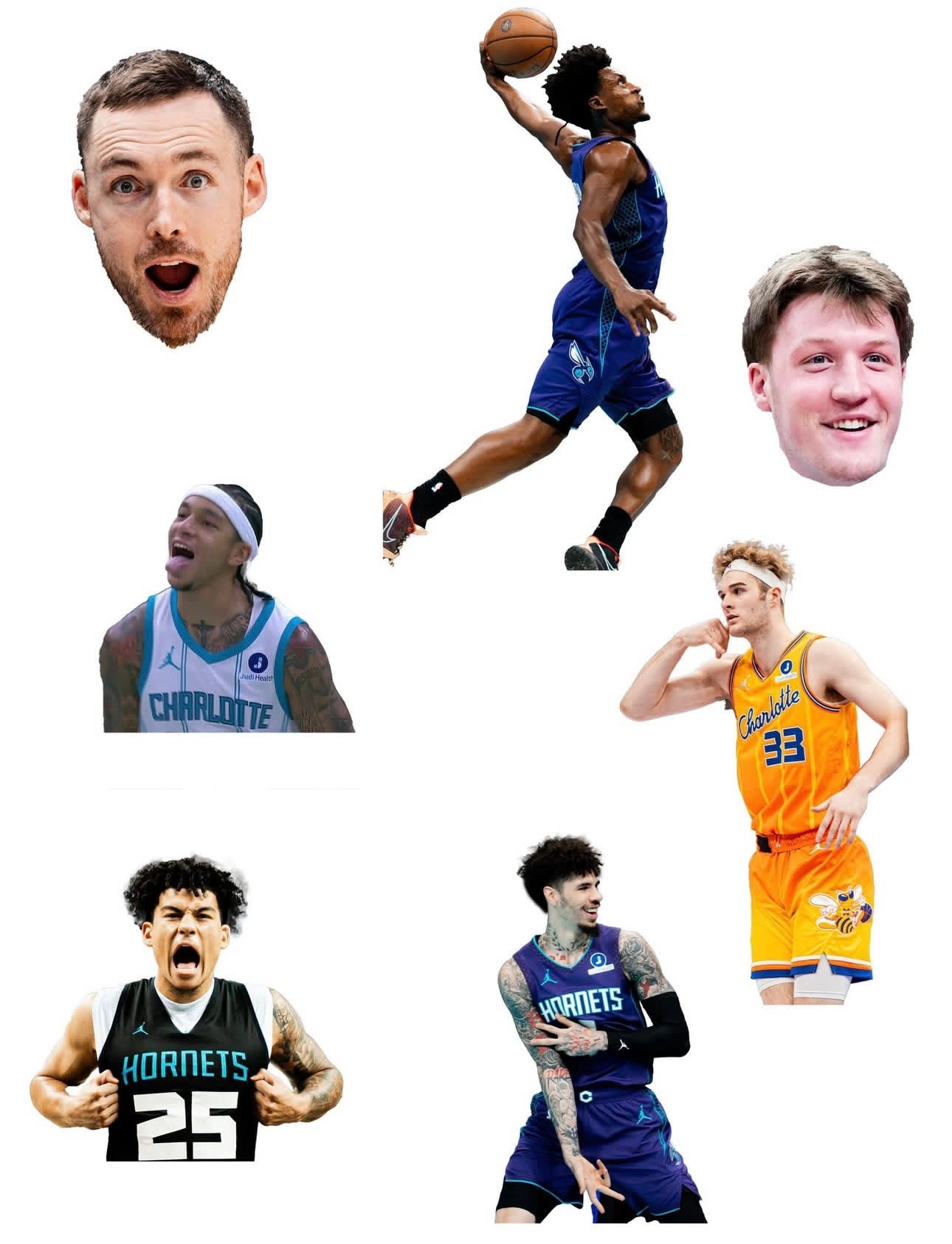 黄蜂队球星贴纸，就像是限定周边~Images via hornets 